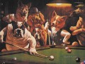 Perros jugando al billar